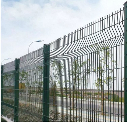 Hàng rào lưới thép hàn 3.0mm được sơn tĩnh điện Hàng rào bảo mật 3d cong mạ kẽm
