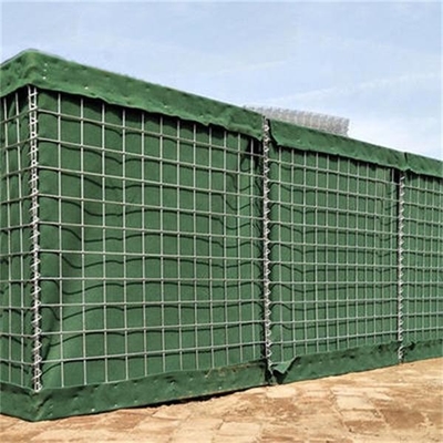 Rọ đá xanh ô liu Tường cát quân sự Hesco Barrier PVC tráng 300g / M2