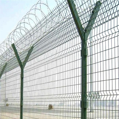 50 * 100mm PVC tráng PVC Hàng rào an ninh sân bay nhúng Mạ kẽm