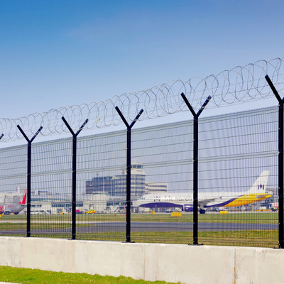 50 * 100mm PVC tráng PVC Hàng rào an ninh sân bay nhúng Mạ kẽm