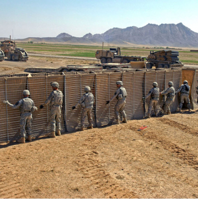 Màu cát hàn Lưới quân sự Hesco Tường rào 24 inch