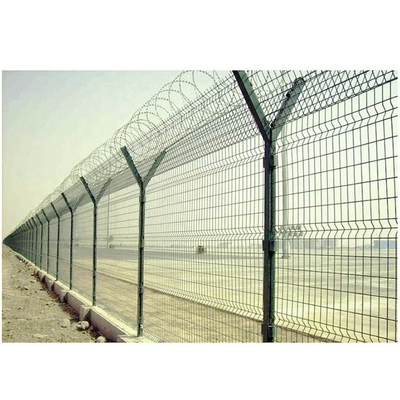 Đường kính 4mm Hàng rào an ninh chống leo núi Sân bay mạ kẽm và tráng nhựa PVC