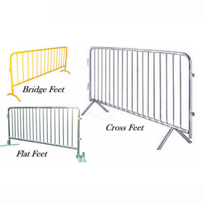 Hàng rào kiểm soát đám đông di động màu xanh với bàn chân phẳng