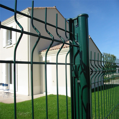 Hình vuông TL-63 Hàng rào lưới 3D uốn cong Màu xanh lá cây PVC tráng