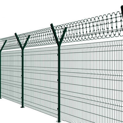 Hàng rào an ninh cao 358 chống khủng bố màu xanh lá cây với điện áp cao
